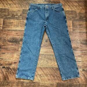 NWT Rustler Men's Regular Fit Straight Leg Heavyweight Denim Jeans 38x29